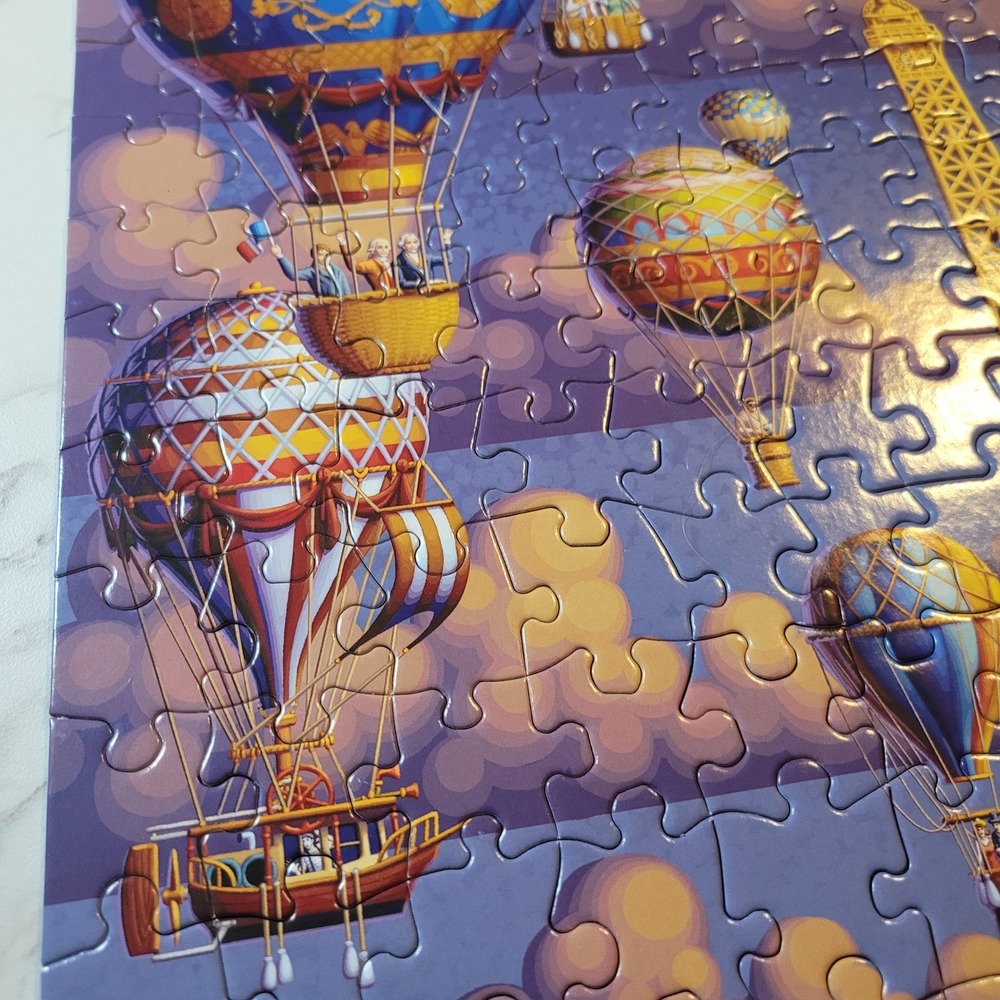 Dowdle Balloons Over Paris 300 Large Piece Jigsaw Puzzle Eiffel Tower France - Picture 7 of 10